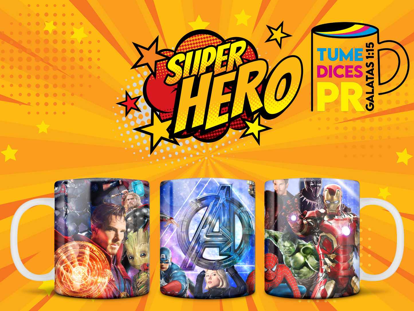 Taza SUPER HEROES 3