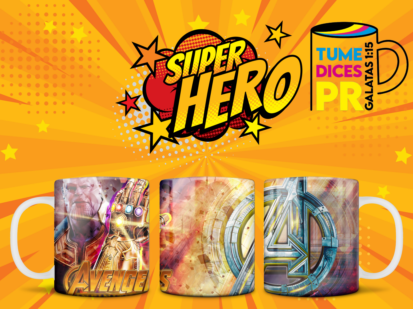 Taza SUPER HEROES 3