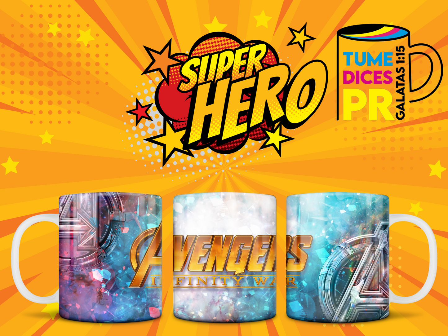 Taza SUPER HEROES 3