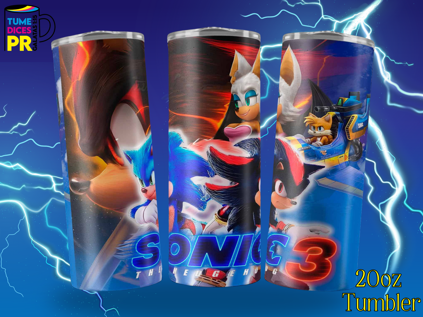 SONIC MOVIE 3 Skinny Tumbler