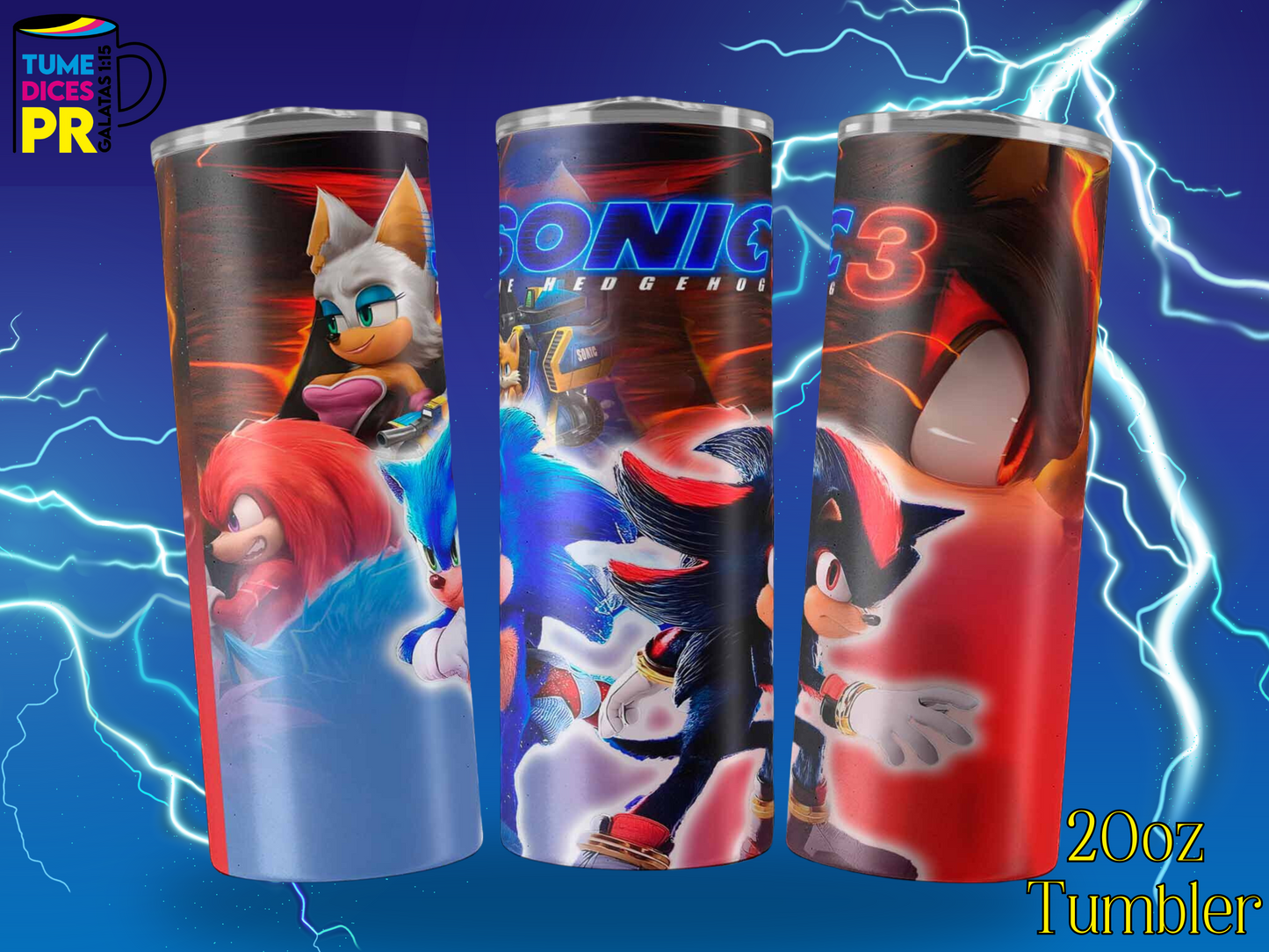 SONIC MOVIE 3 Skinny Tumbler