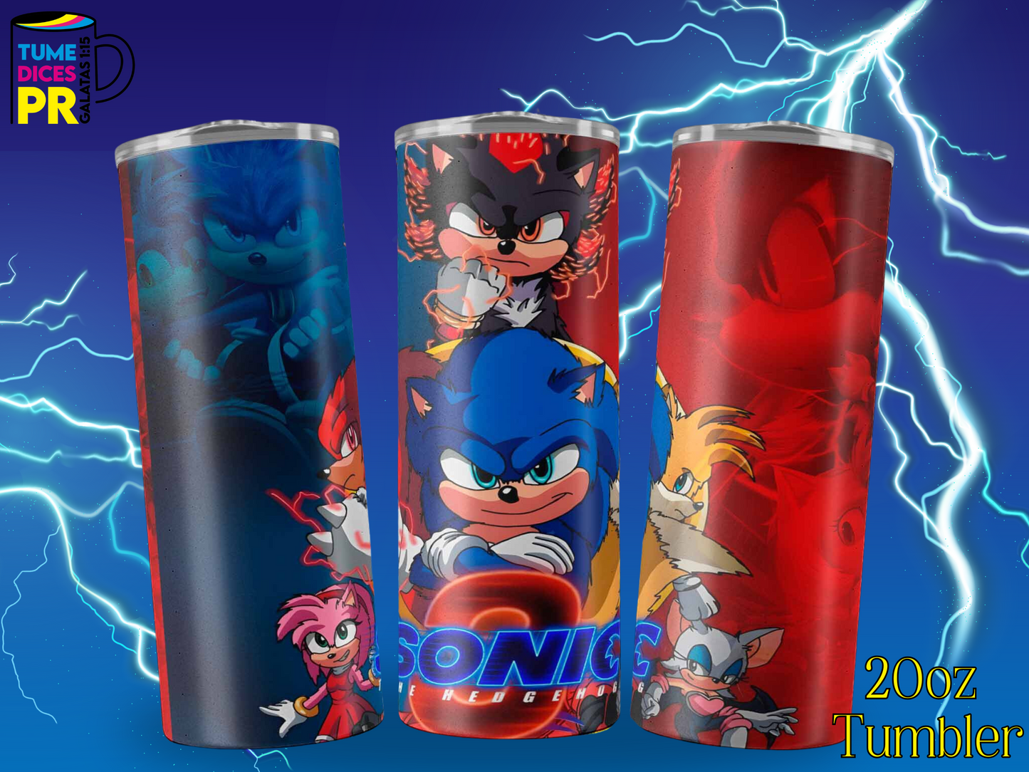 SONIC MOVIE 3 Skinny Tumbler