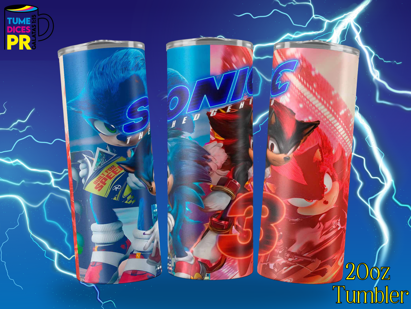 SONIC MOVIE 3 Skinny Tumbler