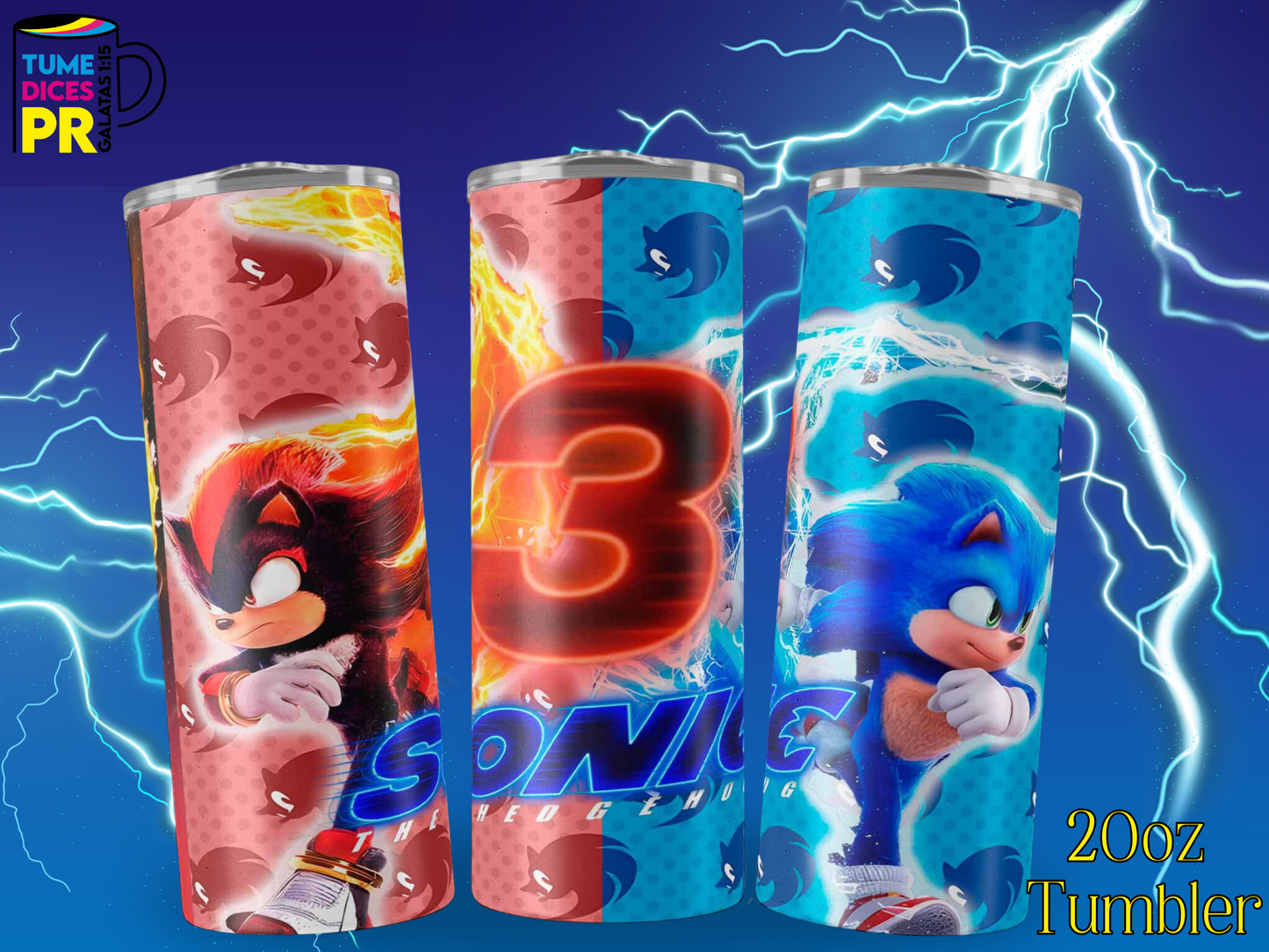 SONIC MOVIE 3 Skinny Tumbler