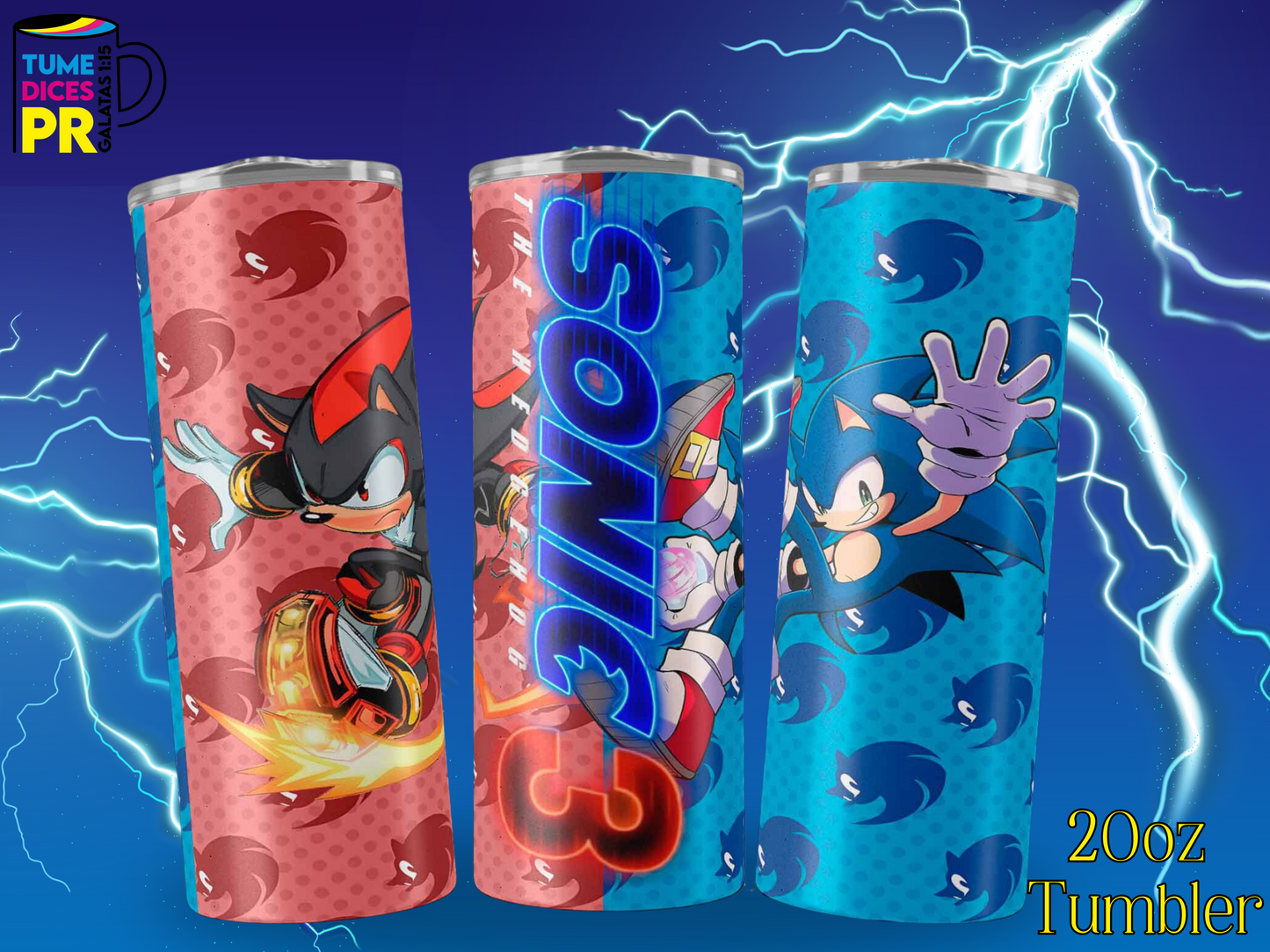 SONIC MOVIE 3 Skinny Tumbler