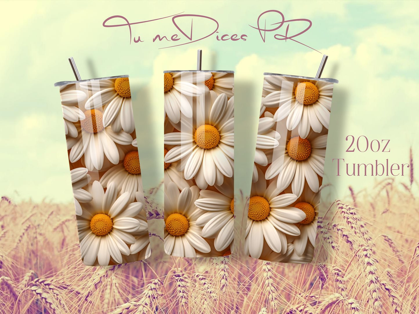 3D FLOWERS Skinny Tumbler